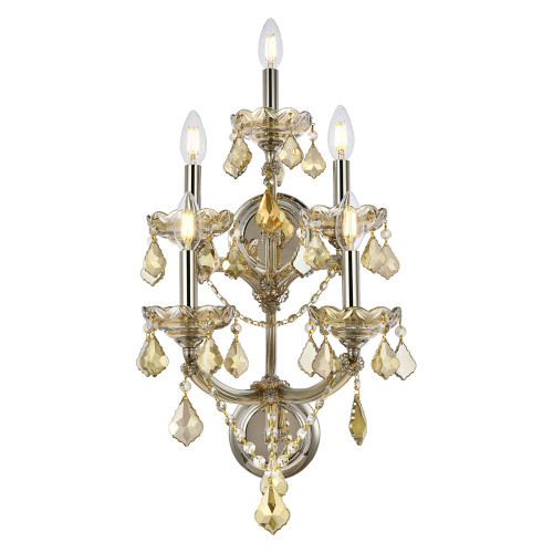 Elegant Maria Theresa 2 Light Wall Sconce - Golden Teak, L 29.5" (2800W5GT-GT-RC)