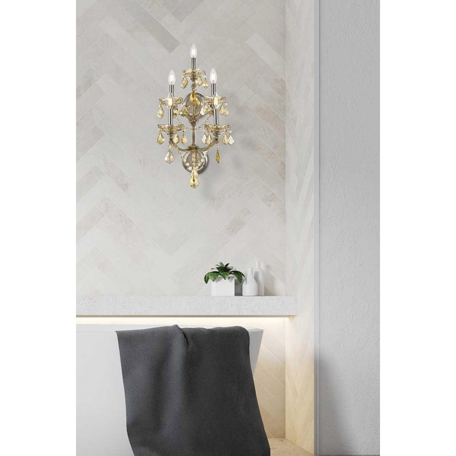 Elegant Maria Theresa 2 Light Wall Sconce - Golden Teak, L 29.5" (2800W5GT-GT-RC)