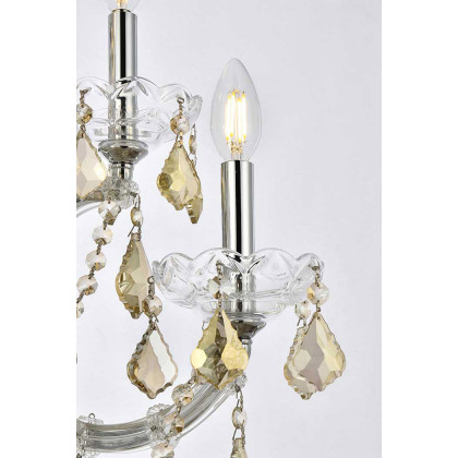 Elegant Maria Theresa 2 Light Wall Sconce - Chrome/Golden Teak, L 27" (2800W7C-GT-RC)