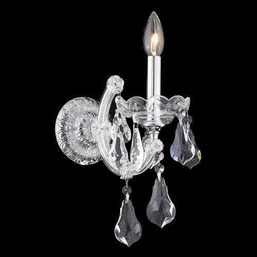 Elegant Maria Theresa 2-Light Wall Sconce - Chrome, L 12" (2801W1C-RC)
