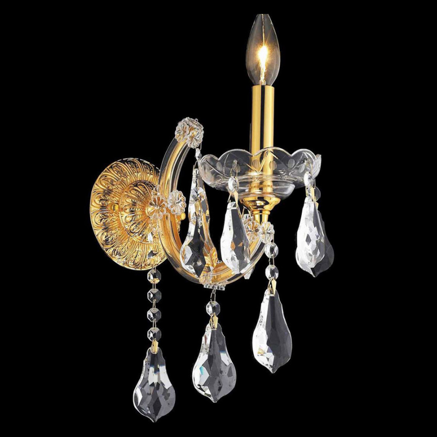 Elegant Maria Theresa 2-Light Wall Sconce - Gold, L 12" (2801W1G-RC)