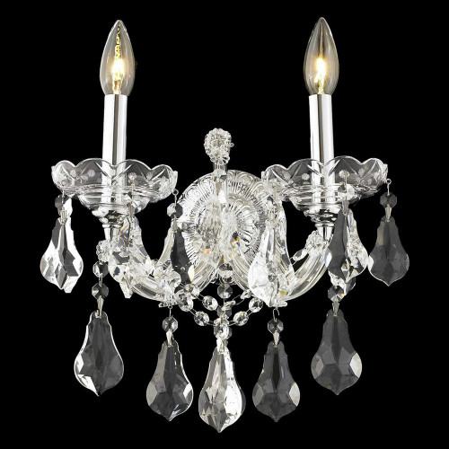 Elegant Maria Theresa 2-Light Wall Sconce - Chrome, L 16" (2801W2C-RC)
