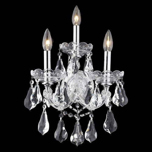 Elegant Maria Theresa 2-Light Wall Sconce - Chrome, L 22" (2801W3C-RC)