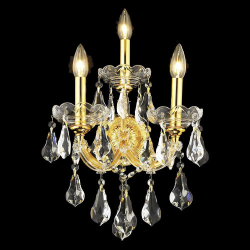 Elegant Maria Theresa 2-Light Wall Sconce - Gold, L 22" (2801W3G-RC)