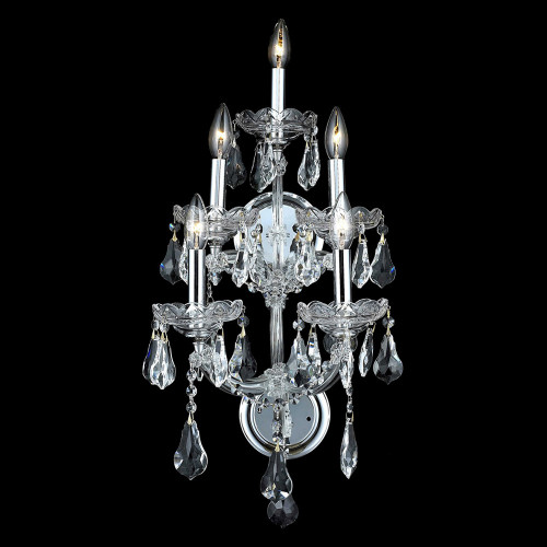 Elegant Maria Theresa 2-Light Wall Sconce - Chrome, L 25" (2801W5C-RC)