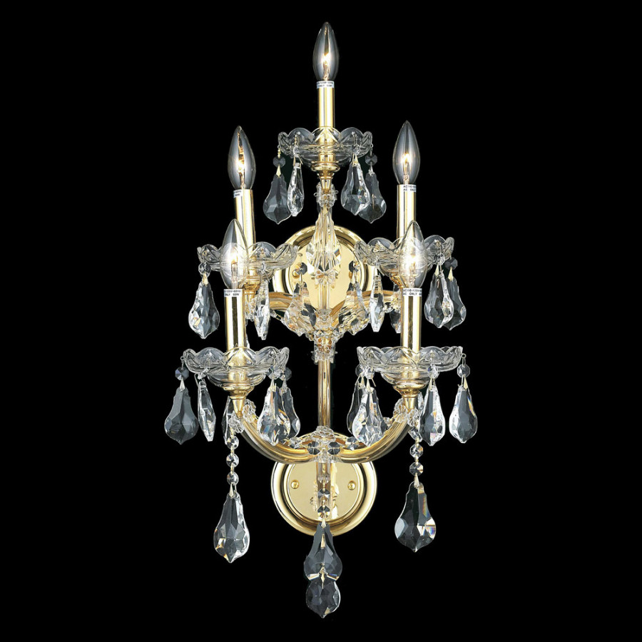 Elegant Maria Theresa 2-Light Wall Sconce - Gold, L 25" (2801W5G-RC)
