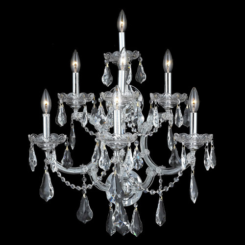 Elegant Maria Theresa 2-Light Wall Sconce - Chrome, L 27" (2801W7C-RC)