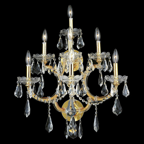 Elegant Maria Theresa 2-Light Wall Sconce - Gold, L 27" (2801W7G-RC)
