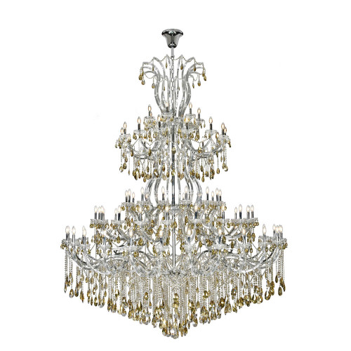 Elegant Chandelier - Chrome/Golden Teak (2803G120C-GT-RC)