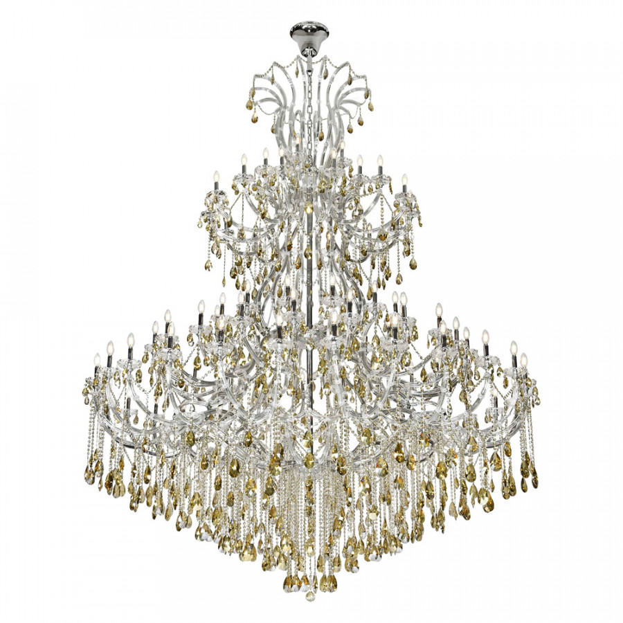 Elegant Chandelier - Chrome/Golden Teak (2803G120C-GT-RC)