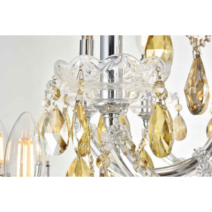 Elegant Chandelier - Chrome/Golden Teak (2803G120C-GT-RC)