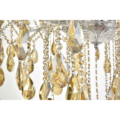 Elegant Chandelier - Chrome/Golden Teak (2803G120C-GT-RC)