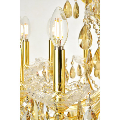 Elegant Chandelier - Gold/Golden Teak (2803G120G-GT-RC)