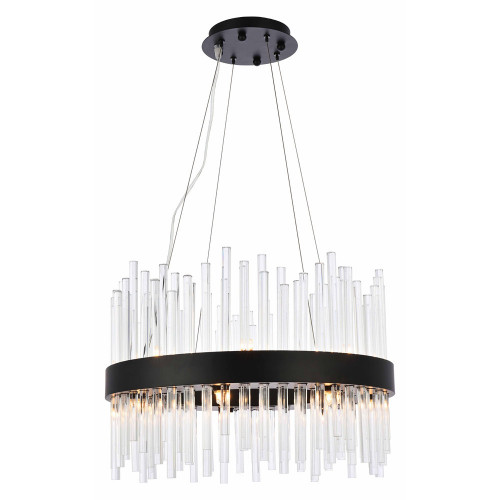 Elegant Chandelier - Black, L 20" (3000D20BK)