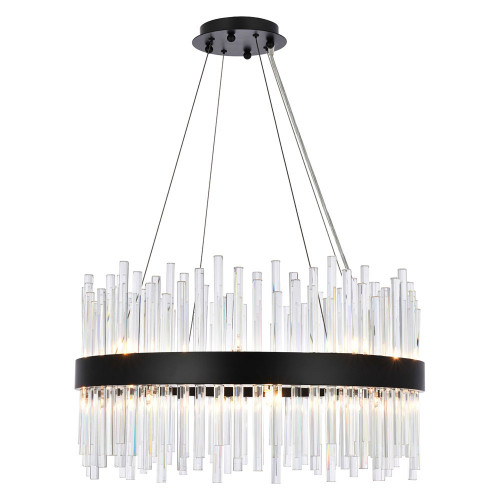 Elegant Chandelier - Black, L 25" (3000D25BK)