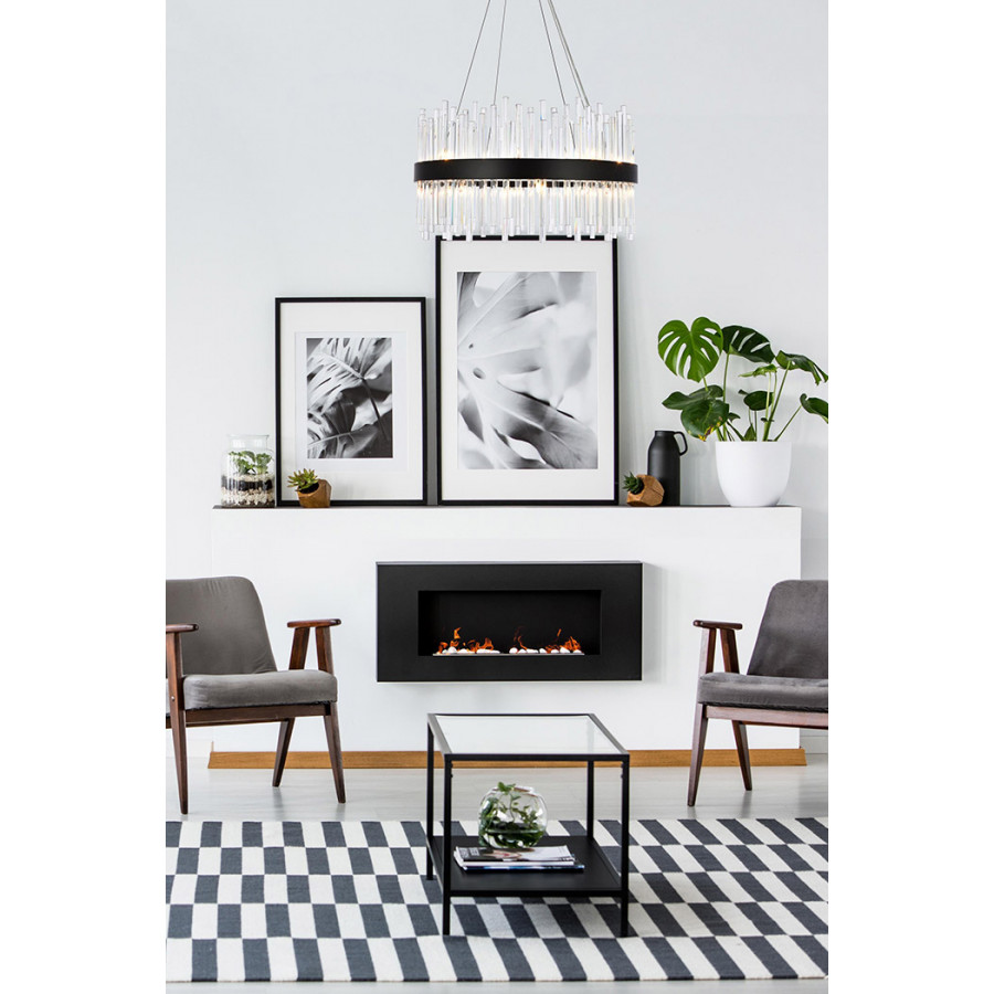 Elegant Chandelier - Black, L 25" (3000D25BK)