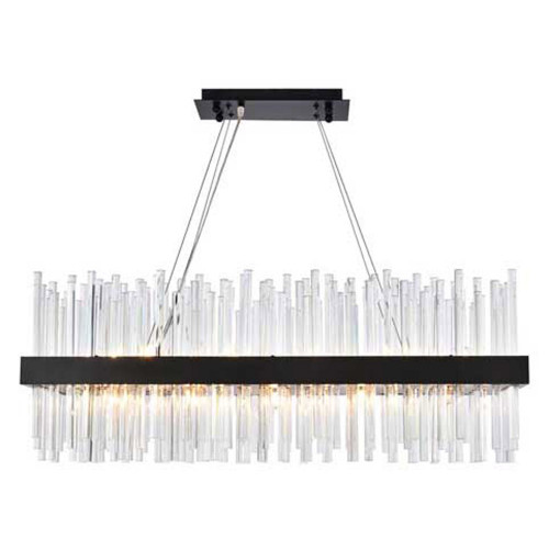 Elegant Chandelier - Black, L 36" (3000G36BK)