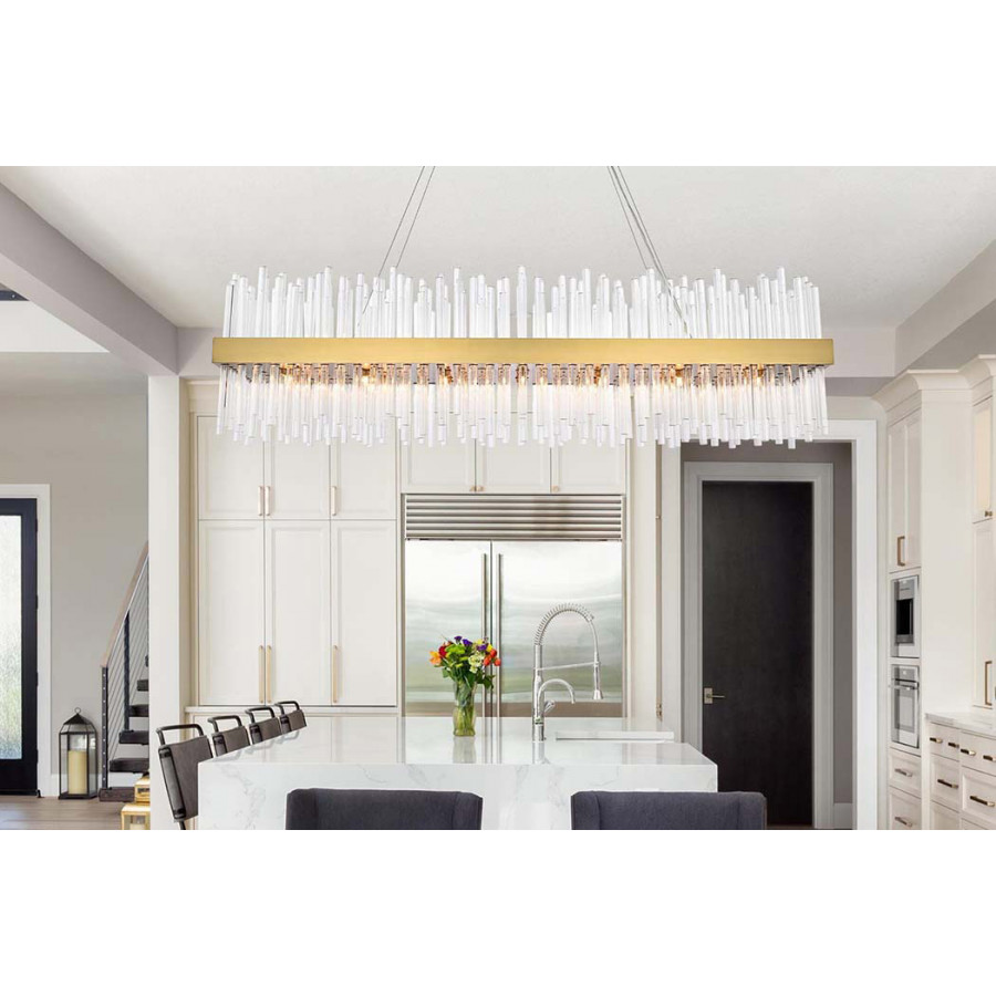 Elegant Chandelier - Satin Gold, L 48" (3000G48SG)