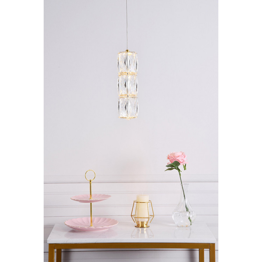 Elegant Pendant - Gold, L 6" (3500D1G)