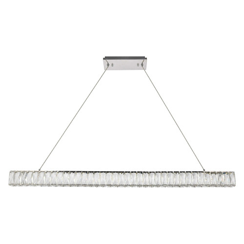 Elegant Monroe Led Chandelier - Chrome, L 47" (3502D47C)