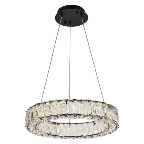 Elegant Monroe Led Chandelier - Black, L 17" (3503D17BK)