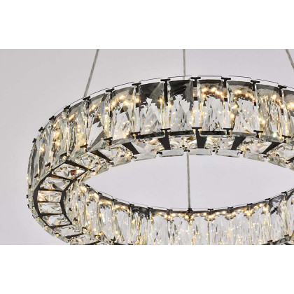 Elegant Monroe Led Chandelier - Black, L 17" (3503D17BK)