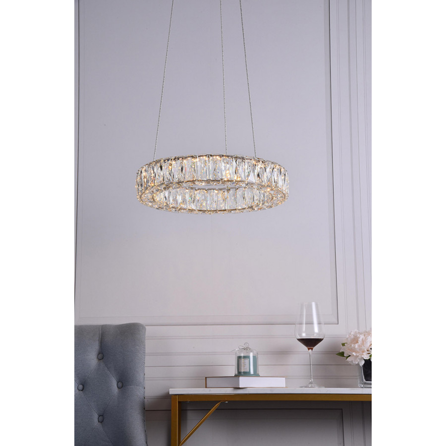 Elegant Monroe Led Chandelier - Gold, L 17" (3503D17G)