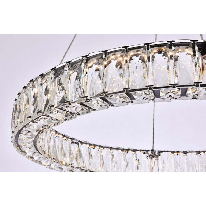 Elegant Monroe Led Chandelier - Black, L 26" (3503D26BK)