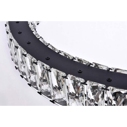 Elegant Monroe Led Chandelier - Black, L 26" (3503D26BK)
