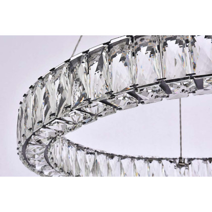 Elegant Monroe Led Chandelier - Black, L 26" (3503D26BK)