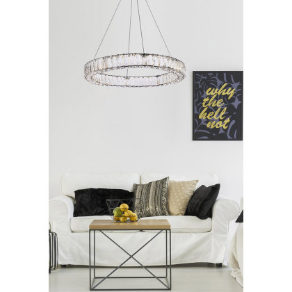 Elegant Monroe Led Chandelier - Black, L 26" (3503D26BK)