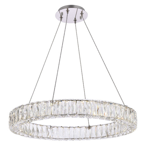 Elegant Monroe Led Chandelier - Chrome, L 26" (3503D26C)