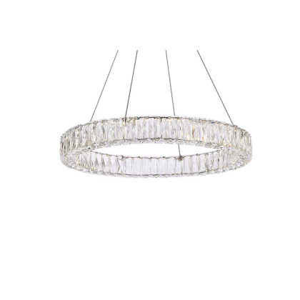 Elegant Monroe Led Chandelier - Chrome, L 26" (3503D26C)