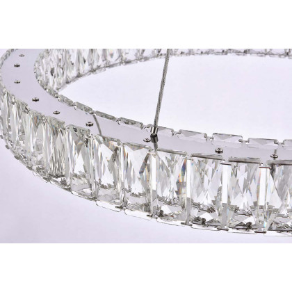 Elegant Monroe Led Chandelier - Chrome, L 26" (3503D26C)