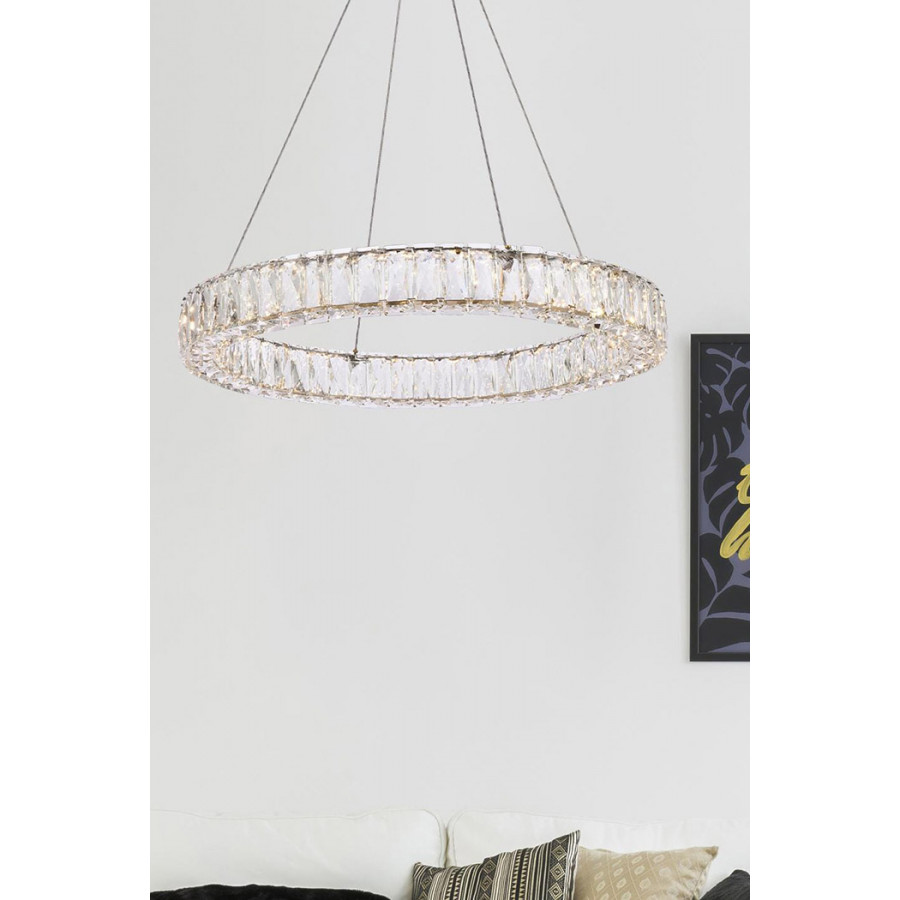 Elegant Monroe Led Chandelier - Gold, L 26" (3503D26G)