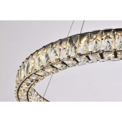 Elegant Monroe Led Chandelier - Black, L 31" (3503D31BK)