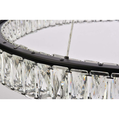 Elegant Monroe Led Chandelier - Black, L 31" (3503D31BK)