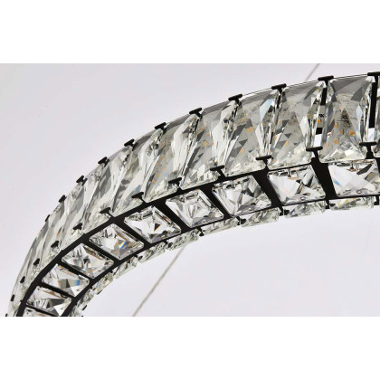 Elegant Monroe Led Chandelier - Black, L 31" (3503D31BK)