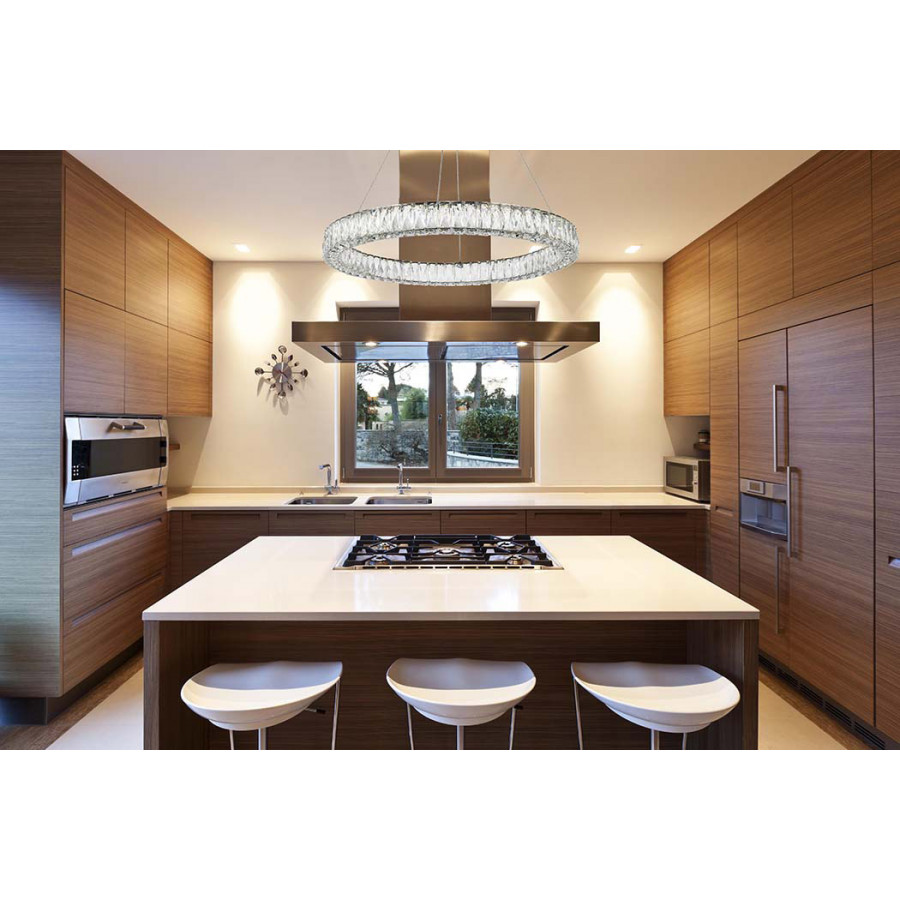 Elegant Monroe Led Chandelier - Chrome, L 31" (3503D31C)