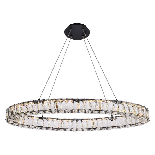 Elegant Monroe Led Chandelier - Black, L 36" (3503D36BK)