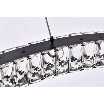 Elegant Monroe Led Chandelier - Black, L 36" (3503D36BK)