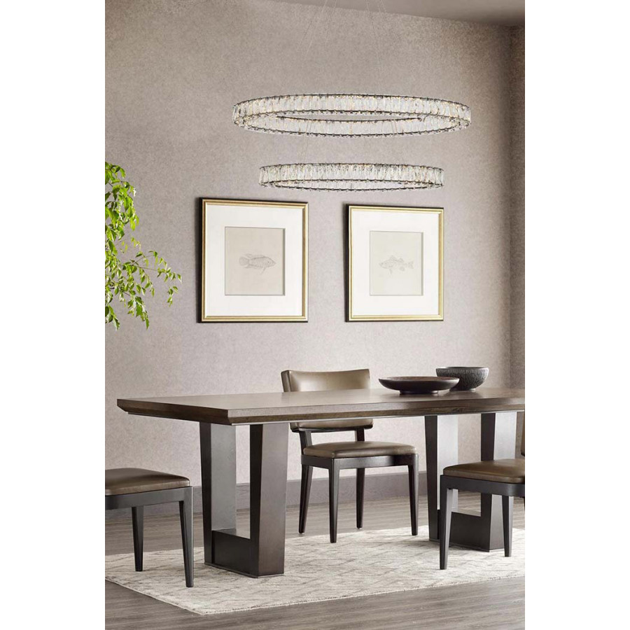 Elegant Monroe Led Chandelier - Black, L 40" (3503D40BK)