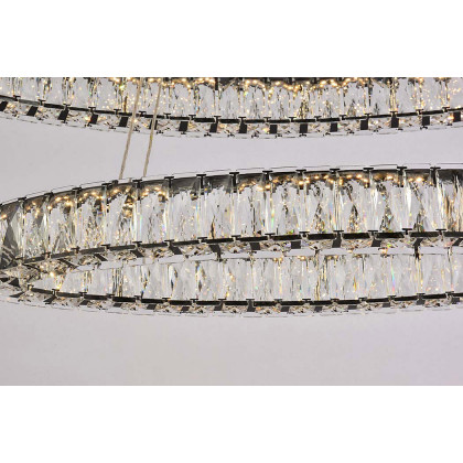 Elegant Monroe Led Chandelier - Black, L 40" (3503D40BK)