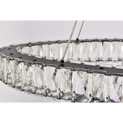 Elegant Monroe Led Chandelier - Black, L 40" (3503D40BK)