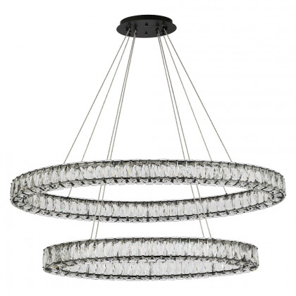 Elegant Monroe Led Chandelier - Black, L 40" (3503D40BK)