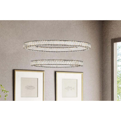 Elegant Monroe Led Chandelier - Black, L 40" (3503D40BK)