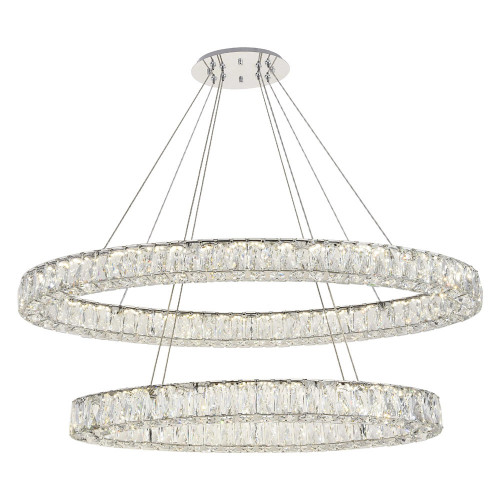 Elegant Monroe Led Chandelier - Chrome, L 41" (3503D40C)