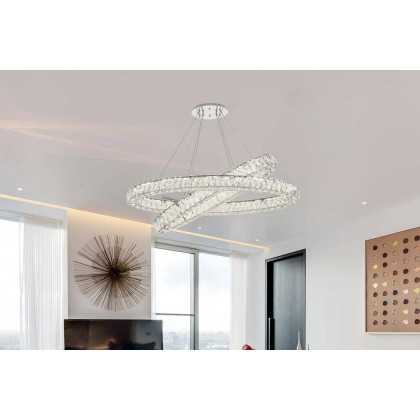 Elegant Monroe Led Chandelier - Chrome, L 41" (3503D40C)