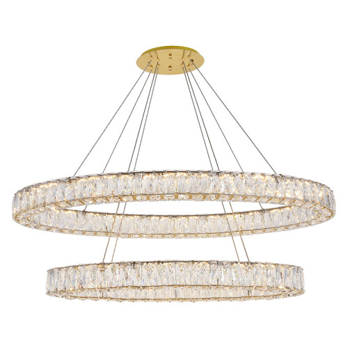Elegant Monroe Led Chandelier - Gold, L 41" (3503D40G)