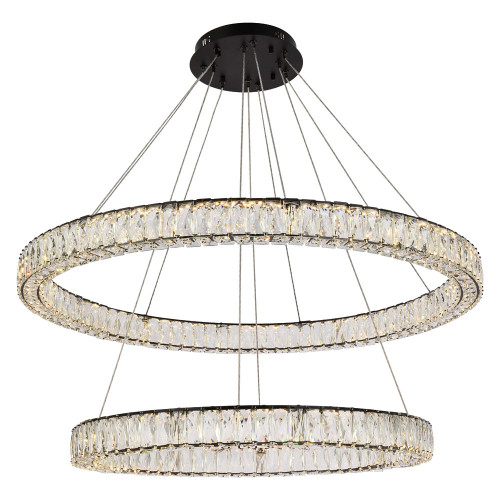 Elegant Monroe Led Chandelier - Black, L 42" (3503D42BK)